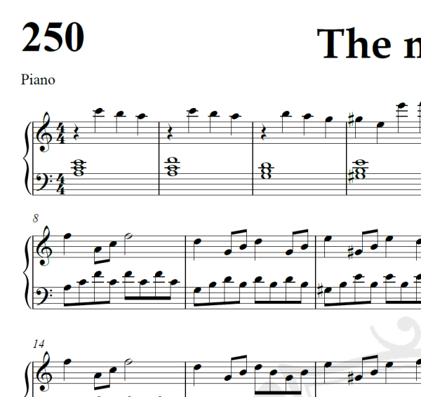 The medow - Desplat - Piano
