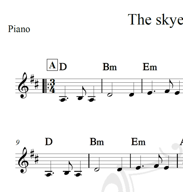 The skye boat song - Piano