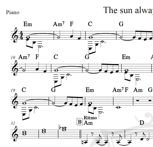 The sun always shines on TV - A-ha - Cifra
