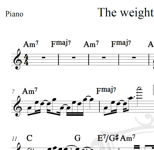 The weight of the world - Piano