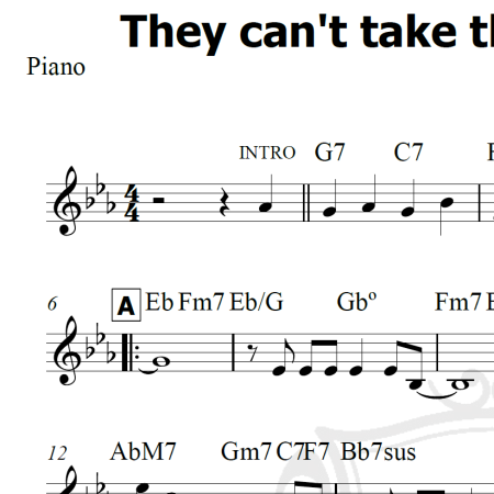 They can't take that away from me - Gershwin - Piano