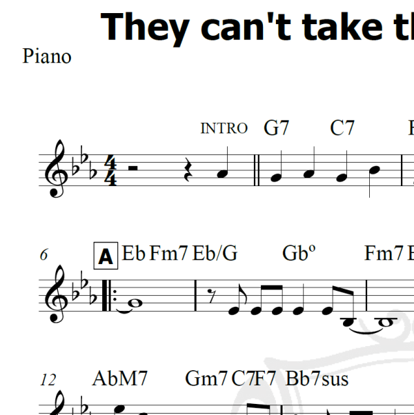 They can't take that away from me - Gershwin - Piano