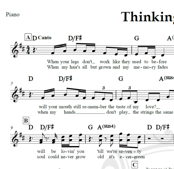 Thinking out loud - Ed Sheeran - Piano/Vocal