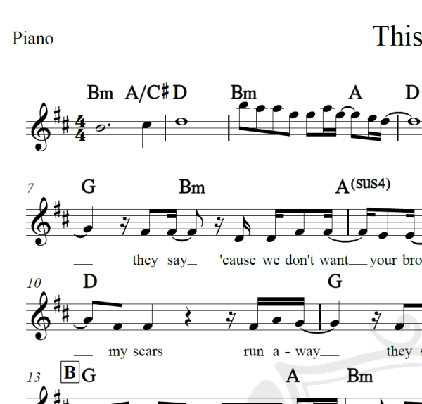 This is me - Piano/Vocal