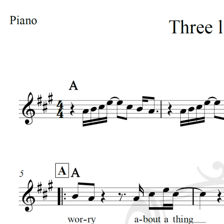Three little birds - Bob Marley - Piano/Vocal