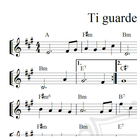 Ti guardero nel cuore - Piano