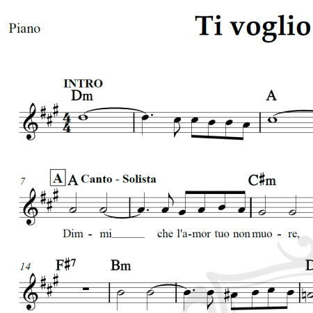 Ti voglio tanto bene - Piano/Vocal