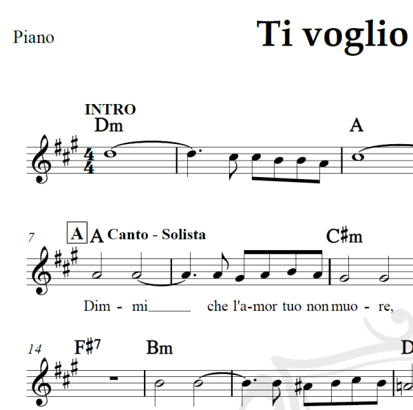 Ti voglio tanto bene - Piano/Vocal