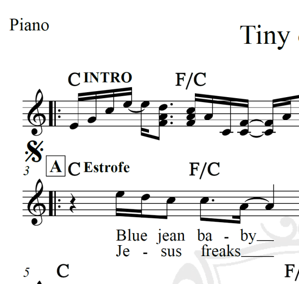 Tiny dancer - Elton John - Piano/Vocal