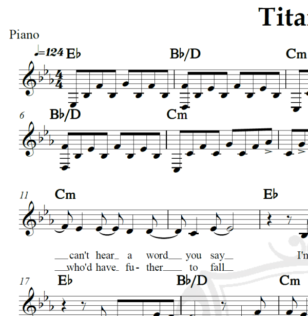 Titanium - David Guetta - Piano/Vocal