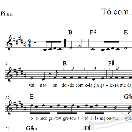 Tô com moral no céu - Matheus e Kauan - Piano/Vocal