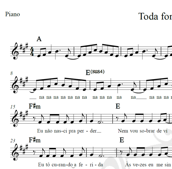 Toda forma de amor - Lulu Santos - Piano/Vocal