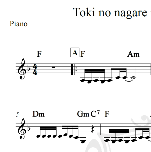 Toki no nagare ni mi wo makase - Teresa Teng - Piano