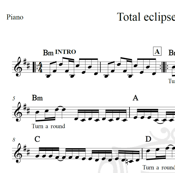 Total eclipse of the heart - Bonnie Tyler - Piano
