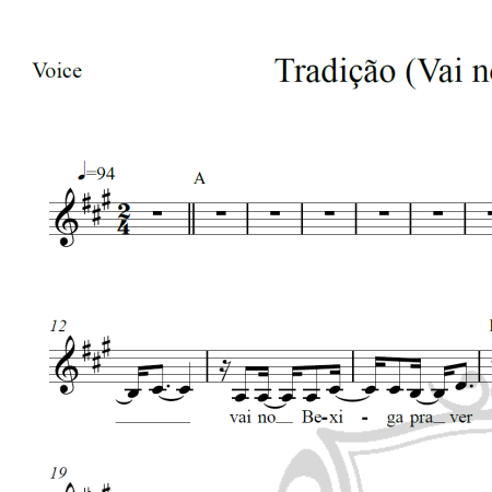 Tradição (Vai no Bexiga pra ver) - Geraldo Filme - Piano/Vocal