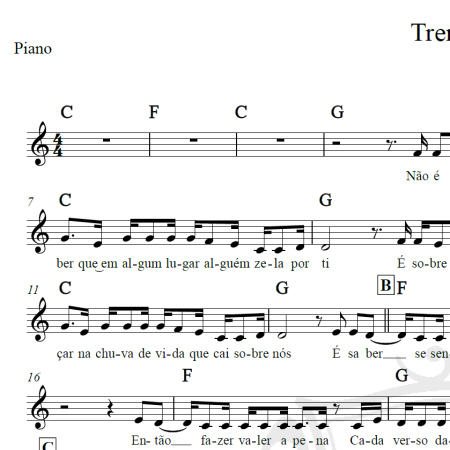Trem bala - Ana Vilela - Piano/Vocal