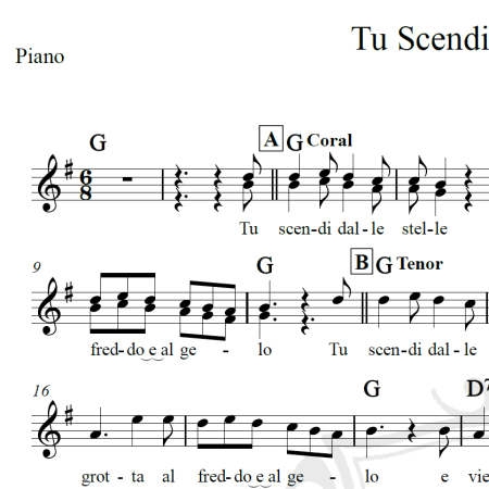 Tu Scendi Dalle Stelle - Piano/Vocal