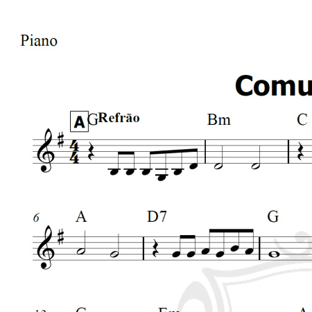 Tua igreja é um corpo - Piano