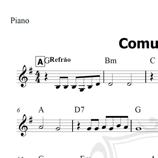 Tua igreja é um corpo - Piano
