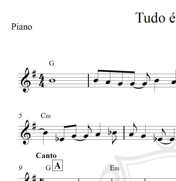 Tudo é possível - O surto - Piano