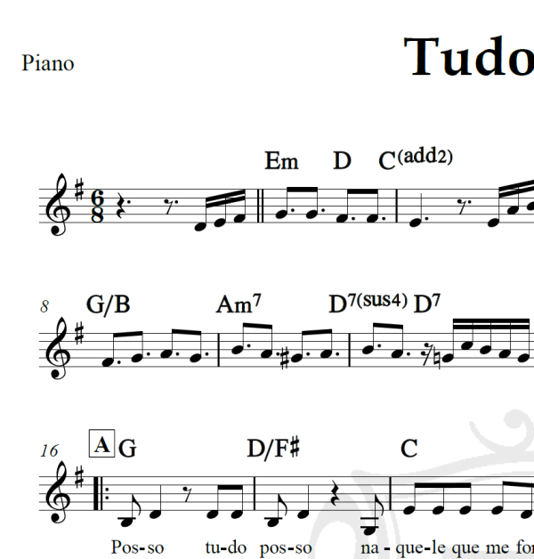 Tudo posso - Padre Fabio de Melo - Piano/Vocal