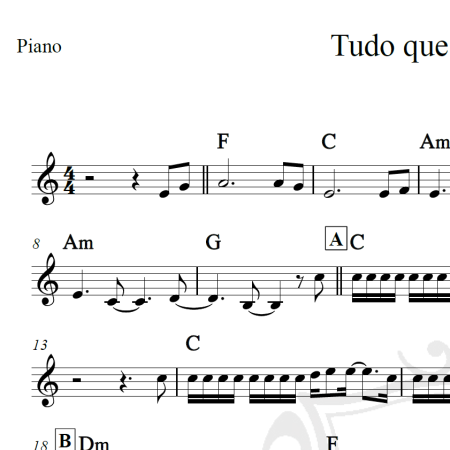 Tudo que você quiser - Luan Santana - Piano