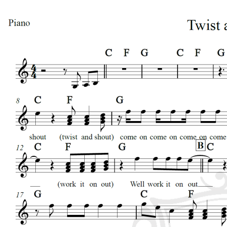 Twist and shout - The Beatles - Piano/Vocal