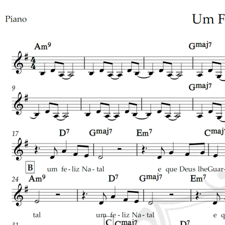 Um Feliz Natal - Ivan Lins e Jose Feliciano - Piano/Vocal