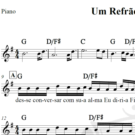 Um Refrão pra sua alma - Leandro Borges e Sandrinha - Piano/Vocal