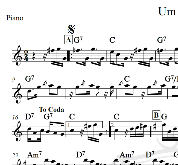 Um a zero - Pixinguinha - Piano