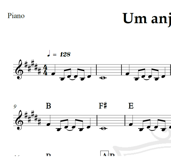 Um anjo do céu - Maskavo - Piano/Vocal