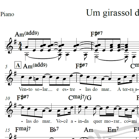 Um girassol da cor de seu cabelo - Lô Borges - Piano/Vocal