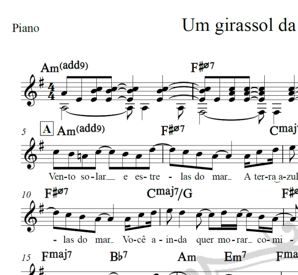 Um girassol da cor de seu cabelo - Lô Borges - Piano/Vocal