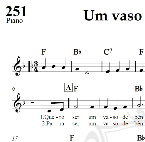 Um vaso de bênção - Piano/Vocal