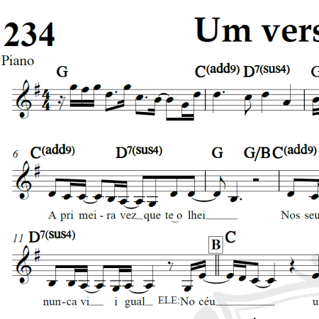 Um verso de amor - Pamela e Novo Som - Piano/Vocal