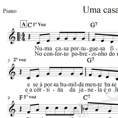 Uma casa portuguesa - Piano/Vocal