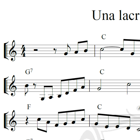 Una lacrima sul viso - Piano