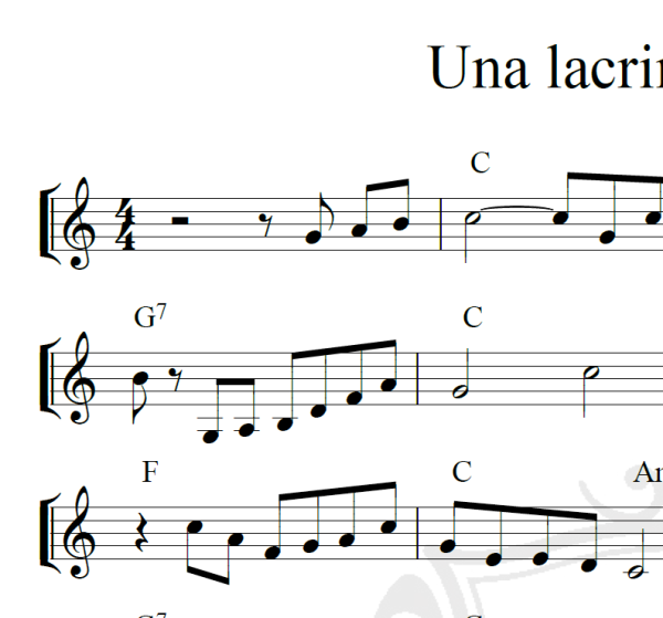 Una lacrima sul viso - Piano