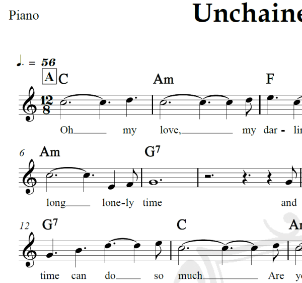 Unchained melody - The Righteous Brothers - Piano/Vocal