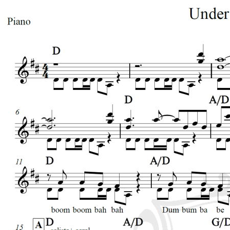 Under pressure - Queen - Piano/Vocal