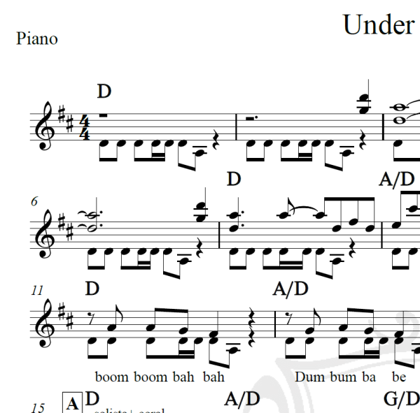 Under pressure - Queen - Piano/Vocal