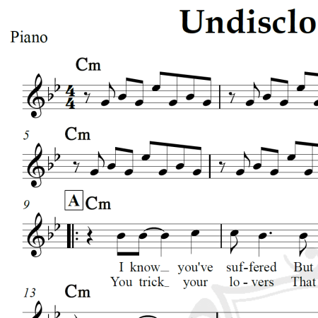 Undisclosed desires - Muse - Piano/Vocal