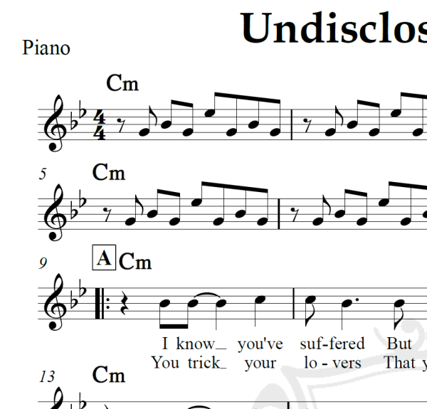 Undisclosed desires - Muse - Piano/Vocal