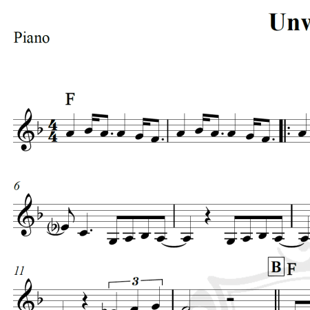 Unwritten - Natasha Bedingfield - Piano