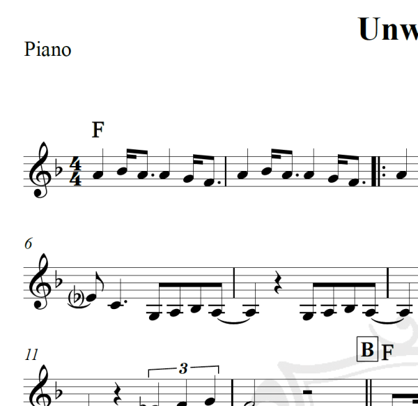 Unwritten - Natasha Bedingfield - Piano