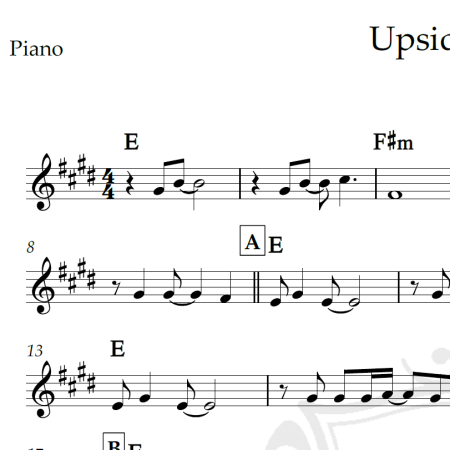 Upside down - Jack Johnson - Piano