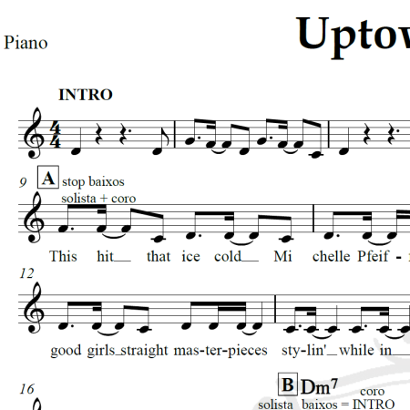 Uptown Funk - Bruno Mars - Piano/Vocal