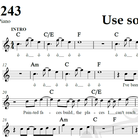 Use somebody - Kings of Leon - Piano/Vocal