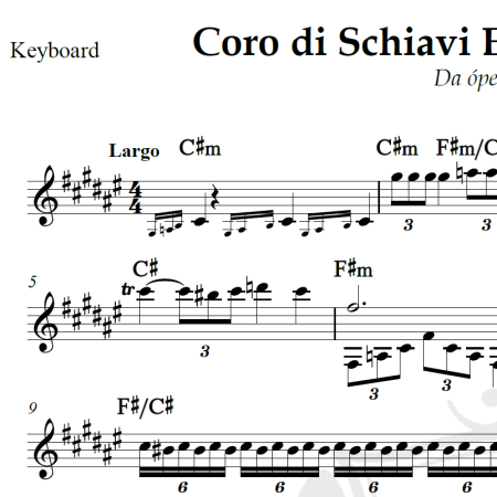 Va pensiero (Da ópera "Nabuco") Verdi - Piano