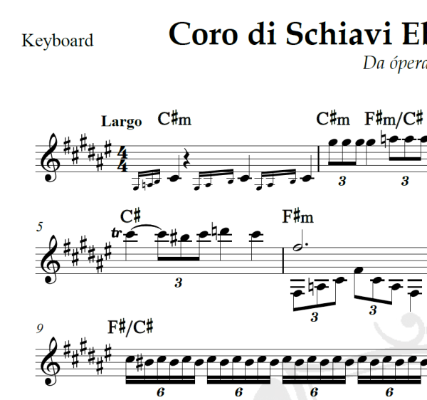 Va pensiero (Da ópera "Nabuco") Verdi - Piano
